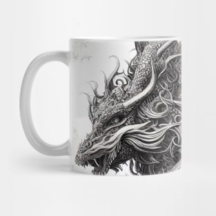 Dragon Legend Wild Nature Illustration Line Epic Illustration Line Art Mug